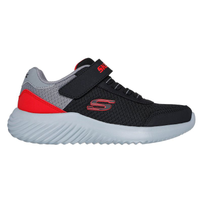 Детски патики Skechers Bounder Trekzic Jr 403908L BKRD, проветрлива мрежа, ѓон со амортизација, црни со црвено
