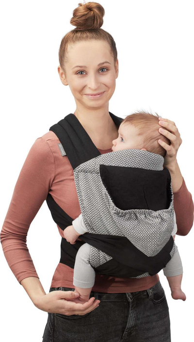 Mbajtëse për bebe Kinderkraft Adoree, ergonomike, deri 20 kg, gri me të zeza