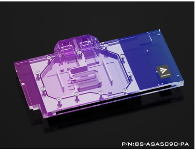 Блок за вода за графичка картичка Barrow NVIDIA RTX 5090 Asus Astral, ARGB, со задна плоча, проѕирен