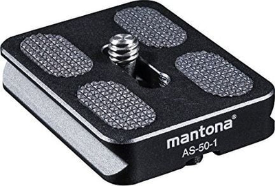 Монтажна плочка Mantona AS-50-1, систем Arca-Swiss, алуминиумска легура, црна