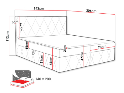 Shtrat kontinental Tebsilo (143 x 112 x 206)