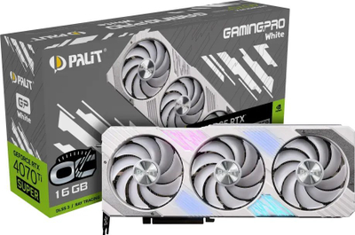 Kartelë grafike Palit GeForce RTX 4070 Ti SUPER GamingPro White OC 16GB GDDR6X