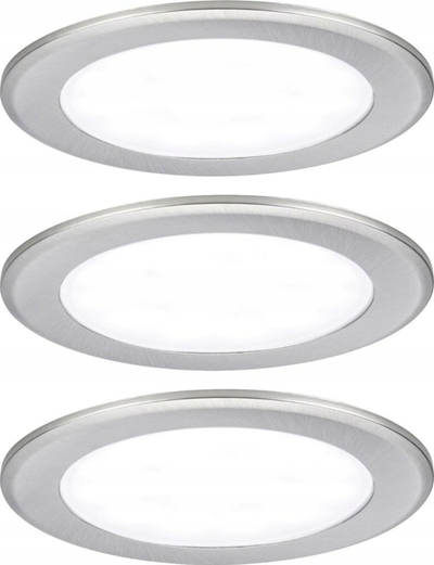 Set spote të futura LED Paulmann Round 65mm, 3x2.5W, 230V, ngjyrë argjendi