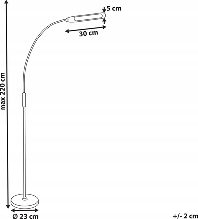 Lampë dyshemeje LED YANTIC, me dimer, metal, e zezë