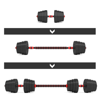 Set pesha dhe shufra fitnesi HMS Barbells, të zeza/kuqe