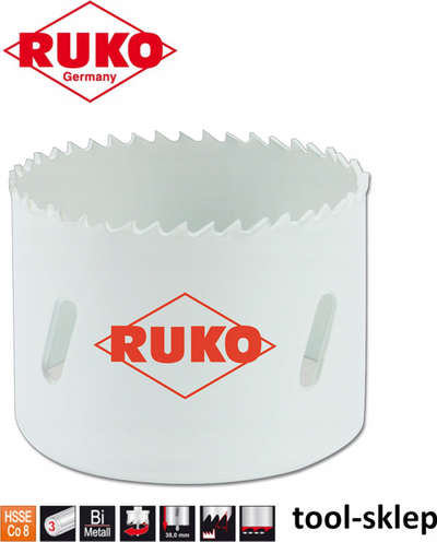 Sharrë rrethore Ruko Bi-Metal HSSE-Co8, 2-3/8", për metal dhe dru, e bardhë