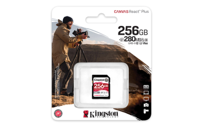 Картичка за меморија Kingston Canvas React Plus SDXC, 256GB, Class 10 UHS II