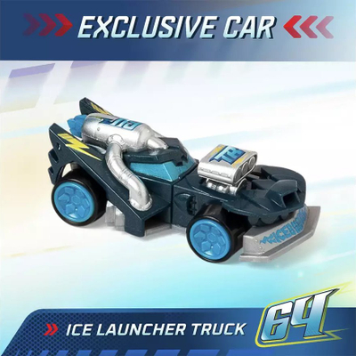 Kamion lodër T-Racers Mix´n Race Ice Launcher, me nisës makine, me makinë ekskluzive brenda