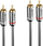 Kabllo audio Lindy Cromo Line, RCA x2 në RCA x2, 0.5m, argjendtë