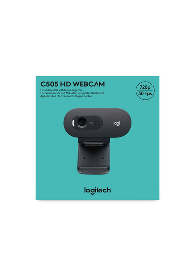 Веб камера Logitech C505 HD, 720p, микрофон со намалување на шум, црна