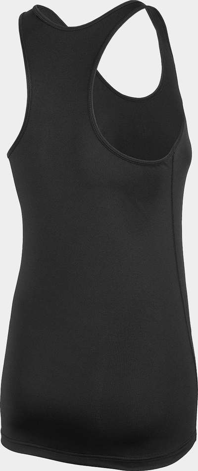 Bluzë sportive për goca 4F Training Top, prerje racerback, material që thith lagështinë, e zezë