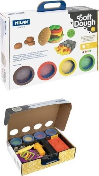 Set plasteline MILAN Soft Dough House of Burgers, 4 ngjyra, 12 pjesë, shumëngjyrësh