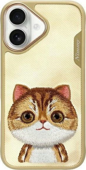 Kllaf telefoni Nimmy Big Eyed Pet 2.0 Cat për iPhone 16 6.1", kafe