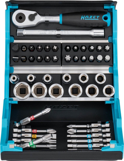 Set bitash Hazet 2200SC-2 SmartCase, 50 copë, Allen Phillips Torx, blu e zezë