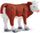 Фигурина животно Collecta Standing Hereford Calf S, едукативна играчка, шаренолика