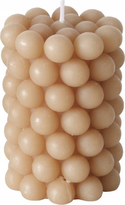 Qiri dekorativ Boltze Pearls, 10x7cm, dyll parafine, bezhë