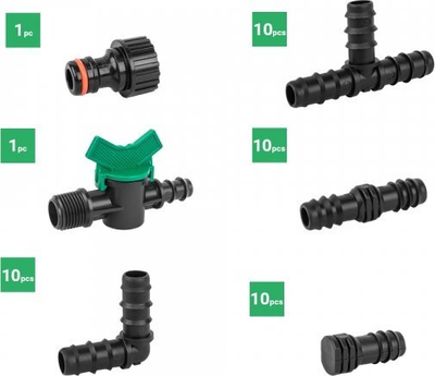Set aksesorësh për tub pikë-pikë Bradas, 16mm, 42 copë, shumëngjyrësh