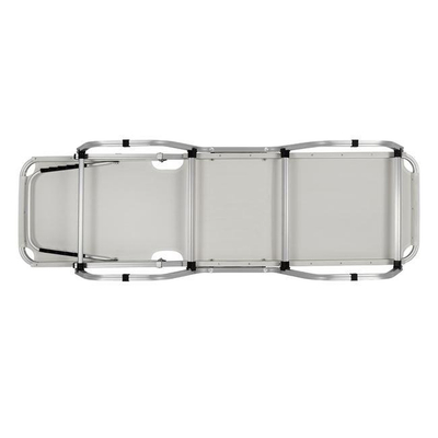Shezllon profesional alumini, 195×53–60×30 cm (HM5071.03), bardhë