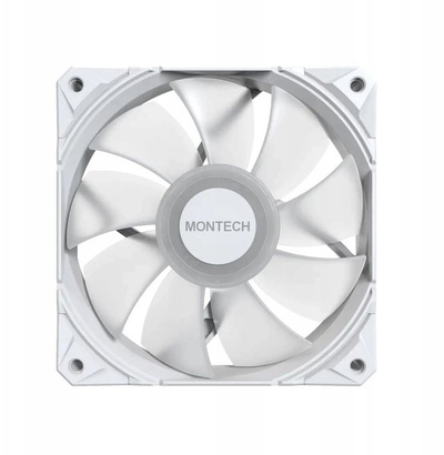 Вентилатори за компјутер Montech E28 ARGB, сет 3x120mm PWM, со fan hub, бели