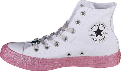 Atlete për femra Converse X Miley Cyrus Chuck Taylor Hi All Star, nr. 37, të bardha