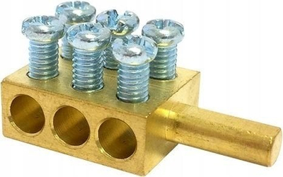 Terminal elektrik MPIN6, 6x16mm², 80A, bronzi