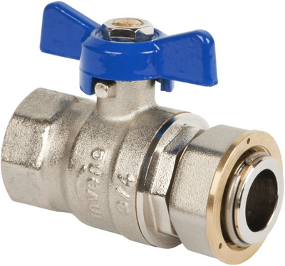 Valvul me top Invena me union reduktues, 3/4" x 1/2", bronz