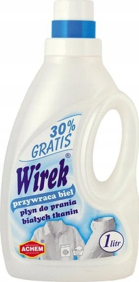 Течен детергент Wirek Liquid, за бели алишта, 1L
