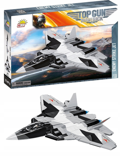 Сет за градење COBI Top Gun Enemy Strike Jet Su 57, 851 делови, 1:48, сива