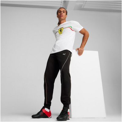 Pantallona trenerke Puma Scuderia Ferrari Race për burra, fleece, me pasqyrim, të zeza