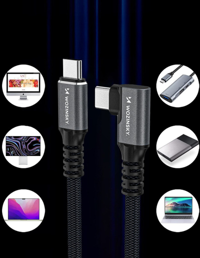 Kabllo USB Wozinsky USB C në USB C, 1m, e zezë