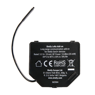 Modul zgjerues Shelly LoRa Add-on 2x, 2 kanale, wireless, i zi