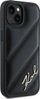 Këllëf telefoni Karl Lagerfeld Diagonal Quilted Script, hardcase TPU PC, për iPhone 13 14 15, i zi