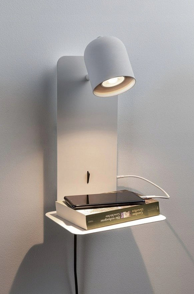 Apilik murale Paulmann Malena, spot LED me raft, USB Type C, i bardhë
