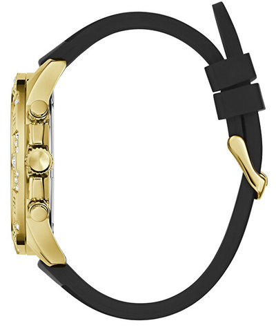 Ora GUESS multifunksionale, silikon, 48mm, e zezë