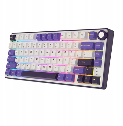 Механичка тастатура RK Royal Kludge R75, 80 тастери, RGB, со кабел, шпански распоред, црна