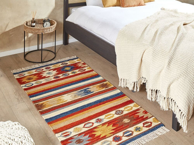 Tapet kilim leshi Wool JRARAT, 80 x 150 cm, lesh me pambuk, shumëngjyrësh
