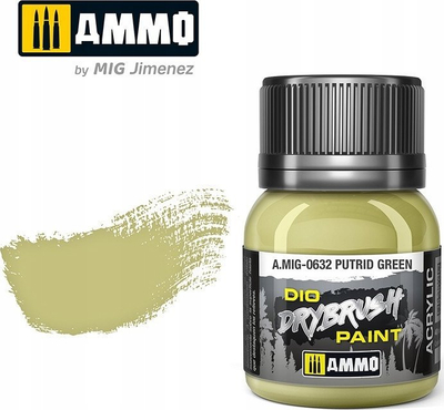 Bojë akrilike për modelim Ammo 0632, Drybrush, Putrid Green, 40ml