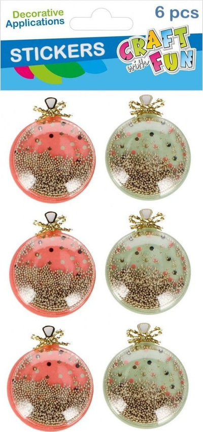 Ngjitëse dekorative CRAFT WITH FUN Metallic Bauble, set 6 copë, për Krishtlindje