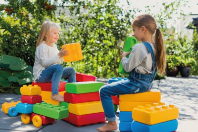 Blloqe ndërtimi me rrota Construction Blocks, set me 30 copa, shumëngjyrëshe