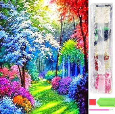 Set mozaik diamanti Norimpex Diamond Mosaic Colorful Forest 1006292, kanavacë pyll shumëngjyrësh