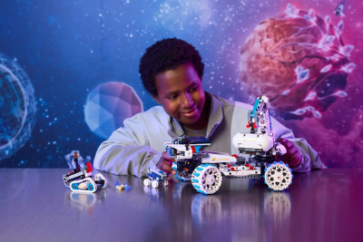Set ndërtimi STEM Lunar Outpost Moon Rover, 3 modele, për fëmijë, shumëngjyrëshe