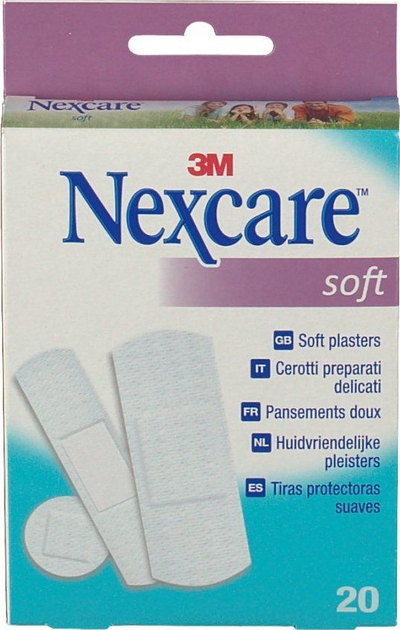 Fasha ngjitëse Nexcare Soft, 20 copa, të buta, ngjyrë lëkure
