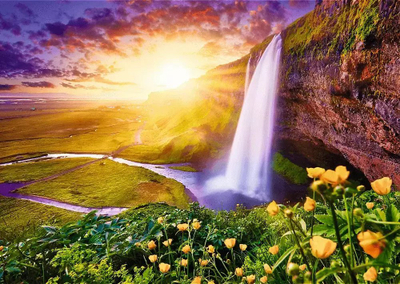 Puzzle Trefl Prime Seljalandsfoss Ujëvara në Islandë, 1000 copa, BIO, shumëngjyrësh