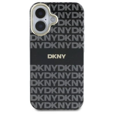 Kapotë telefoni DKNY Repeat Pattern, MagSafe, për iPhone 16, e zezë