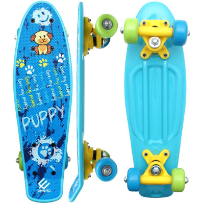Skateboard për kalamaj Enero Mini Puppy, plastik, deri 60 kg, blu