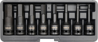 Set prizash me goditje gjashtëkëndëshe Yato YT-1066, 1/2", H5-H19, 8 copë