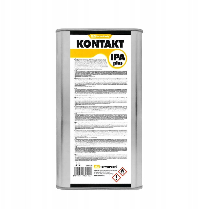 Alkool izopropilik Kontakt IPA Plus, 5L, pastërti e lartë, transparent