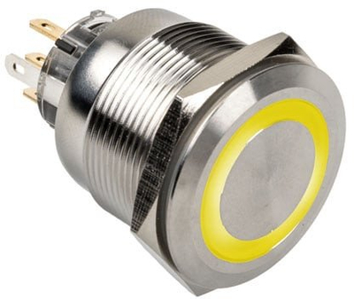 Buton metalik DimasTech Silverline Ring, 25mm, RGB, ngjyrë argjendi