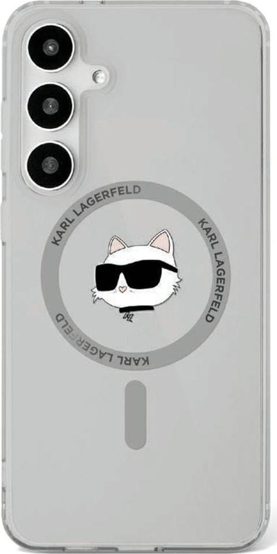 Mbulesë telefoni Karl Lagerfeld për Samsung S25 KLHMS25SHLSCHK, magnetike, metalike, e zezë