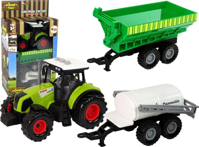 Set lodrash traktor me rimorkio, me drita LED e tinguj, shumëngjyrësh